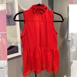 Zara Red sheer halter top blouse